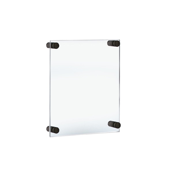 Floating Acrylic Wall Frame with Black Stand Off Caps